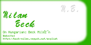 milan beck business card